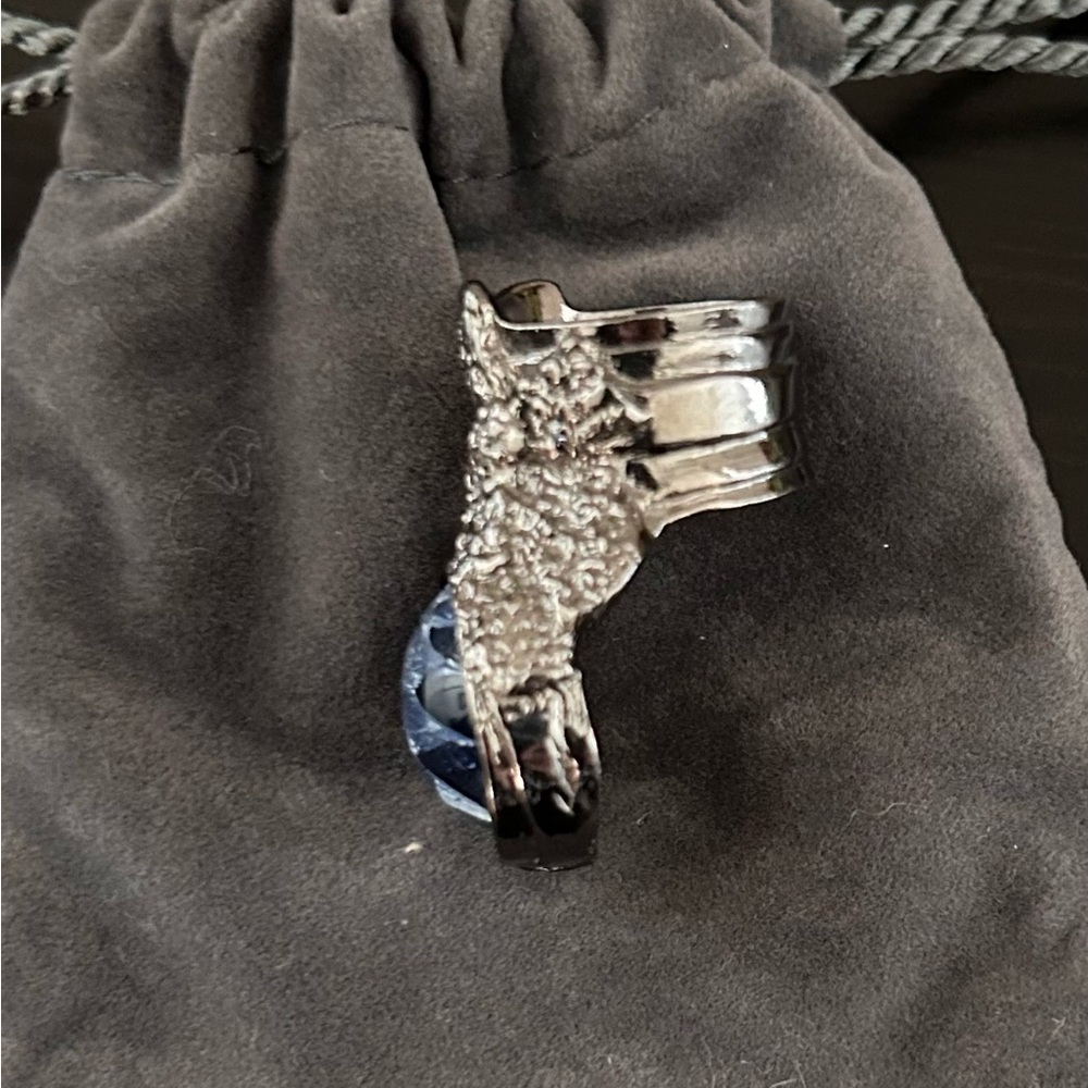 Yves Saint Laurent Arty Ring Silver Oceano Size 6 - Picture 7 of 7